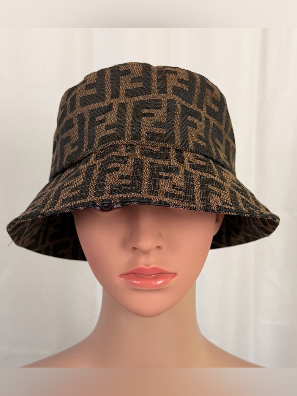Fendi Unisex Brown Monogram Textile Bucket Hat/Made in Italy Excellent Condition - Picture 7 of 10